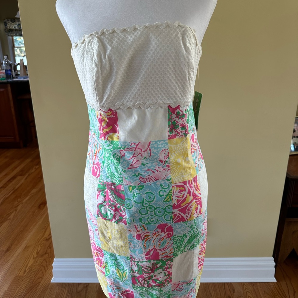 Lilly Pulitzer Multicolor Patchwork Strapless Dress